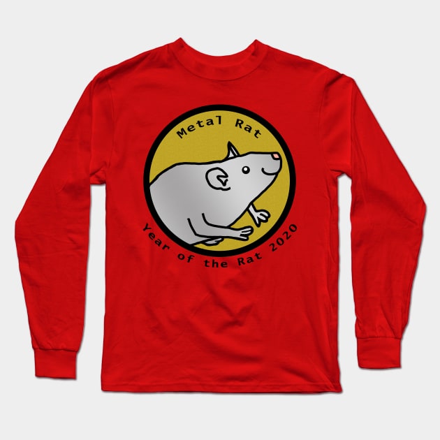 Portrait of a Metal Rat 2020 Long Sleeve T-Shirt by ellenhenryart